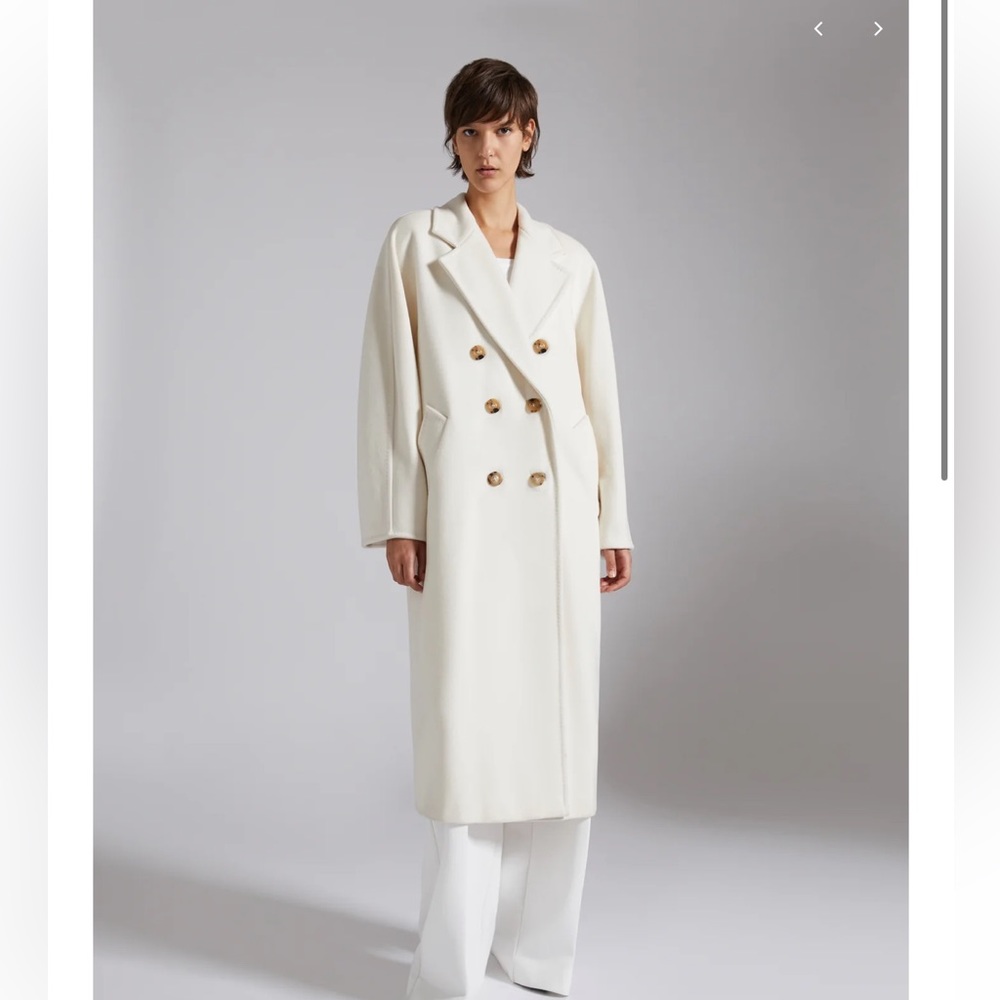 LIKE NEW MaxMara Madame (101801 Icon) Coat in White